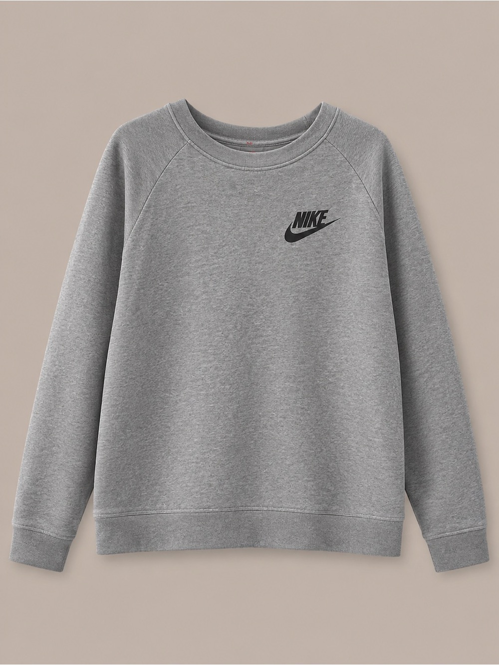 Nike Grey Crew Sweatshirt with Black Swoosh - Women's